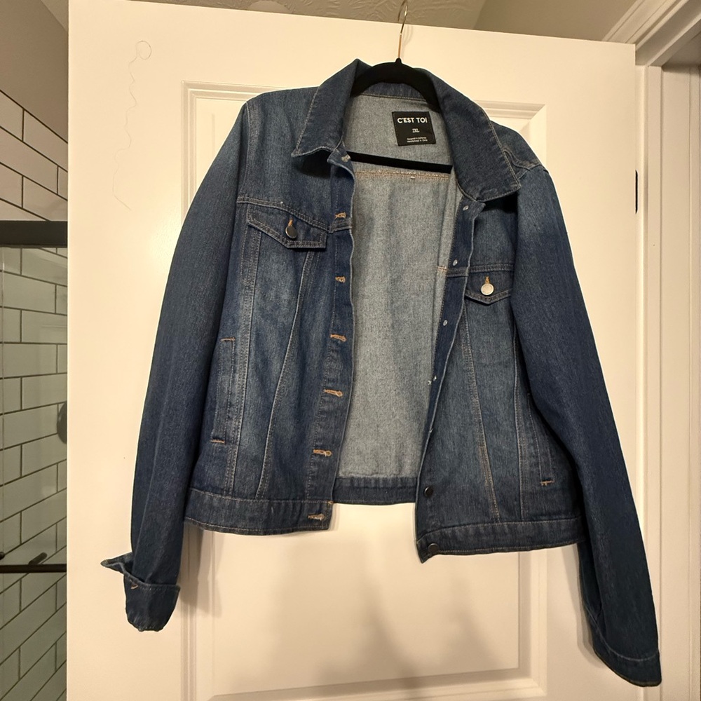 C'est Toi Classic Dark Blue Denim Jacket